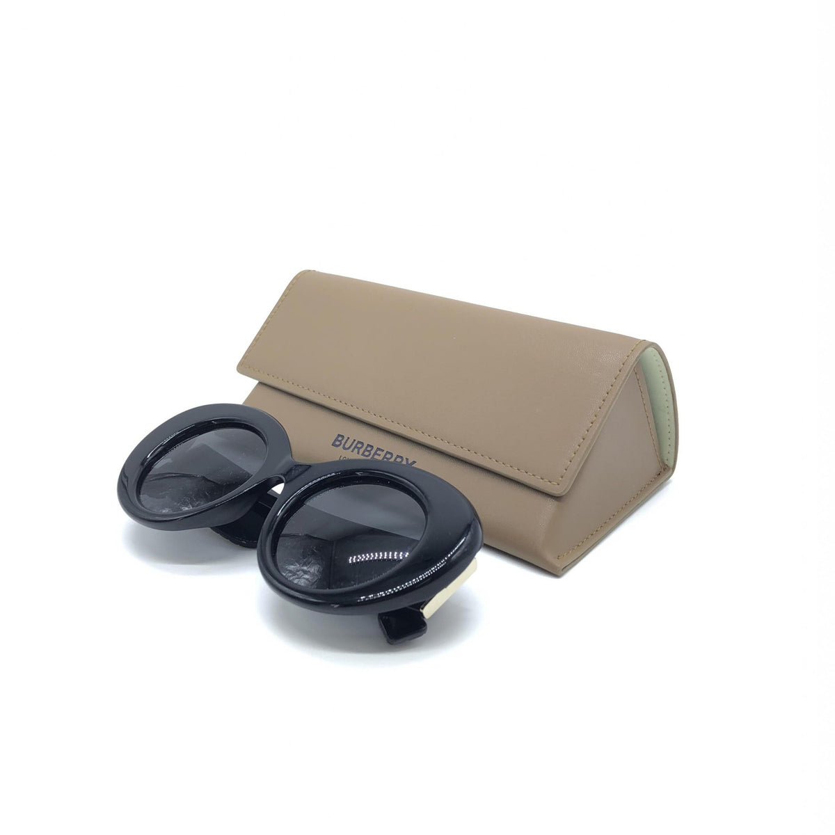 Burberry Black Oversized Round Sunglasses