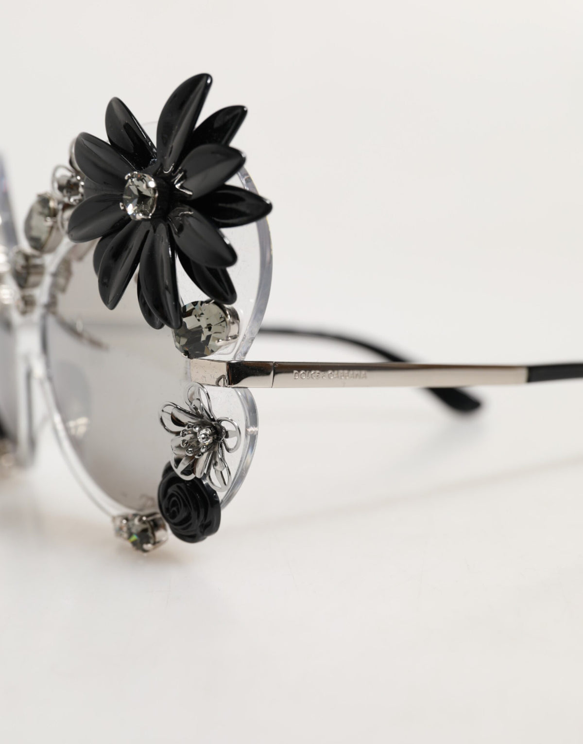 Dolce & Gabbana Transparent DG4292 Round Crystal Flowers Sunglasses